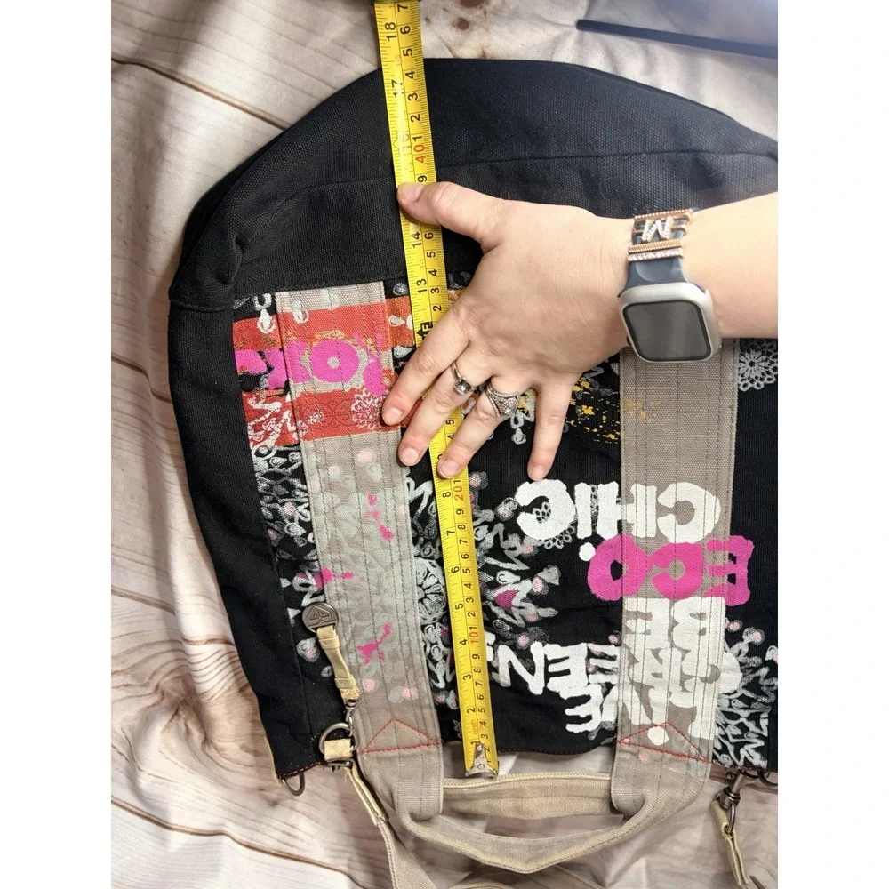 Vintage Y2K Roxy Limited Edition Graffiti Tote Bag Canvas‎ Large Boho Chic